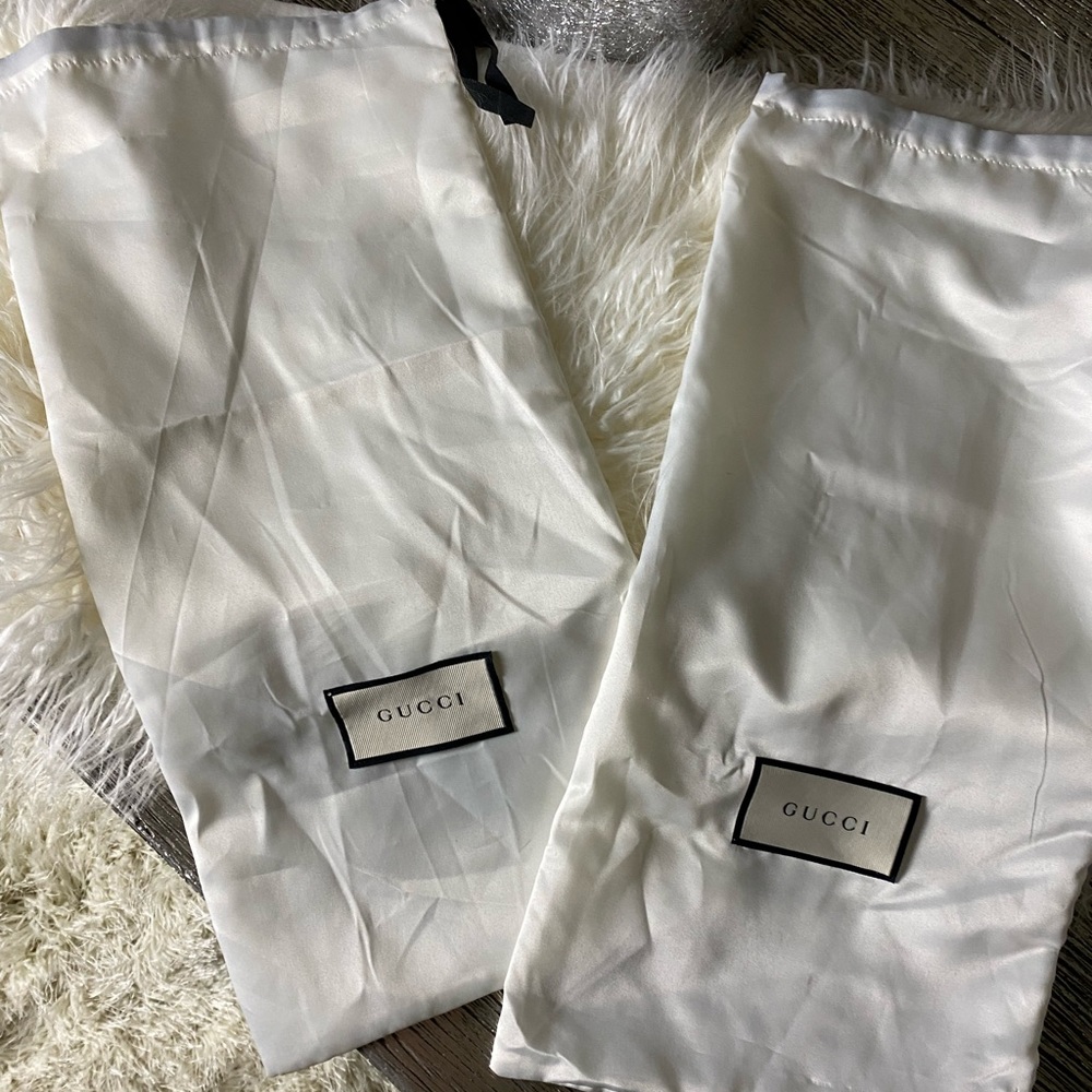 GUCCI silk dust bags set of 2 new